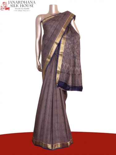 Pure Abstract Printed Silk Saree